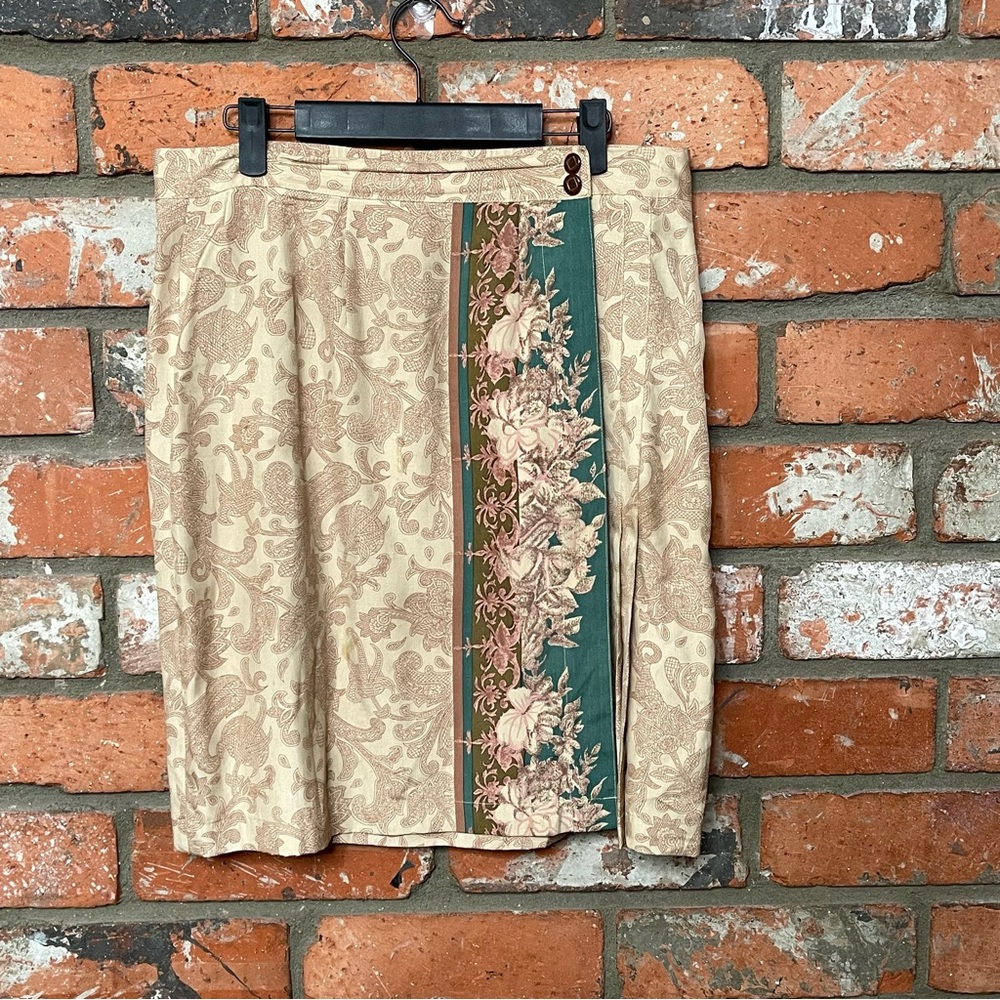 EUC Tere Tereba 100% Silk Vintage Skirt Large